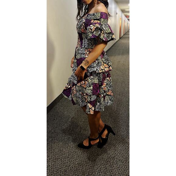 Women's Stylist African Dress Brown Multicolor - Picture 2 of 3